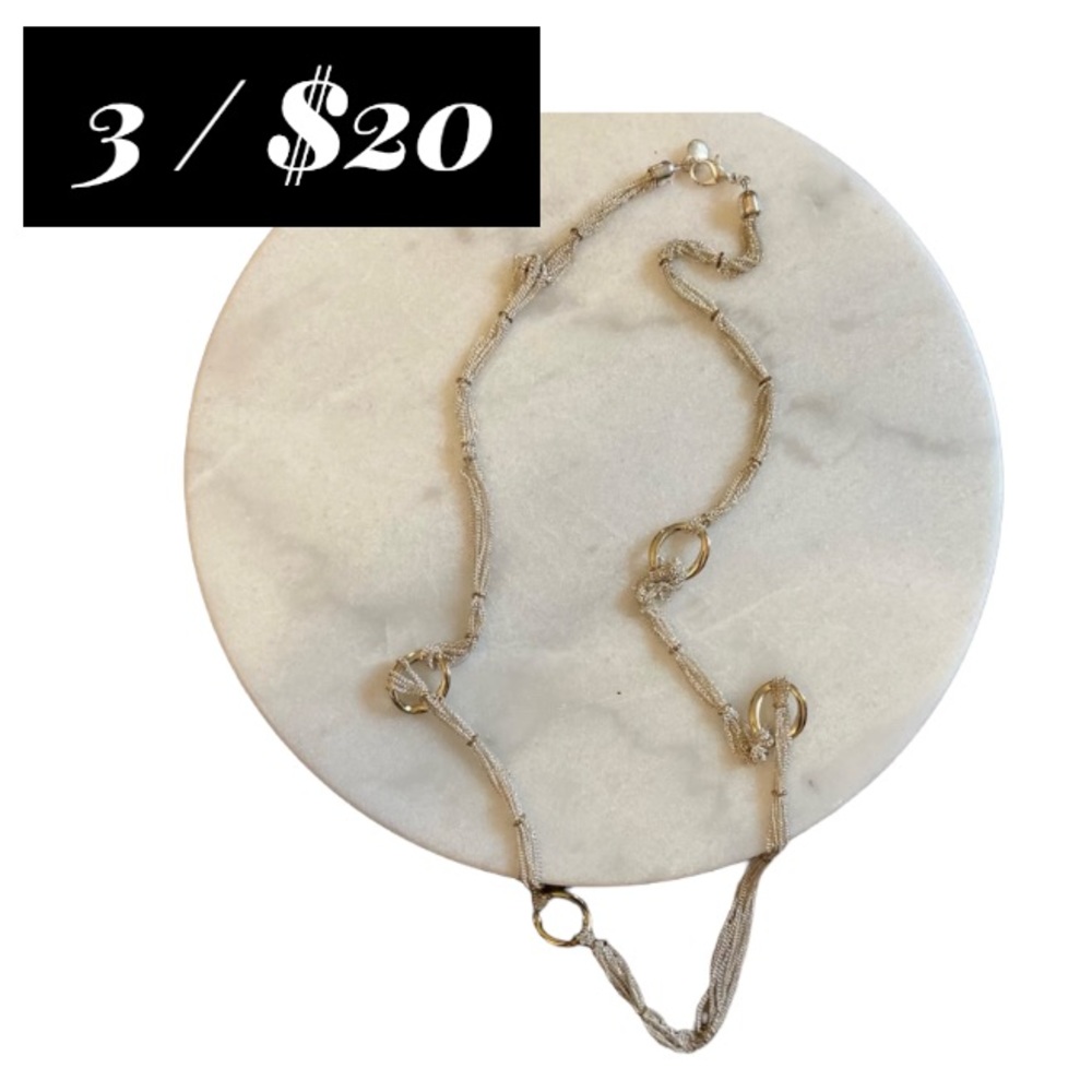 Banded Silver and Gold Necklace | CLOSET CLOSING